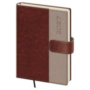 Helma Classic týdenní diář s magnetem 2027, hnědý, A5 14,3 × 20,5 cm