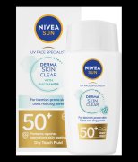 NIVEA SUN Lehký pleťový krém na opalování Derma Skin Clear SPF 50+ 40ml