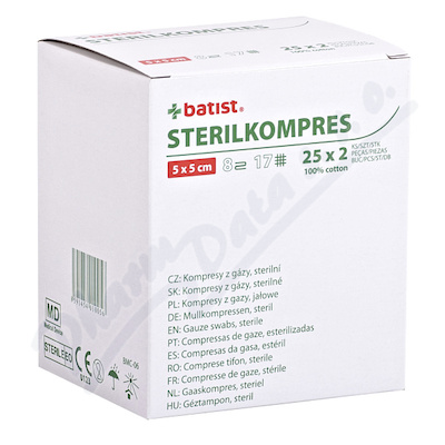 Gázový kompres STERILKOMPRES 5x5 25x2ks