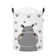 SIPO Koš na hračky se šňůrkou, skládací bavlněný / 43 l, Hippo