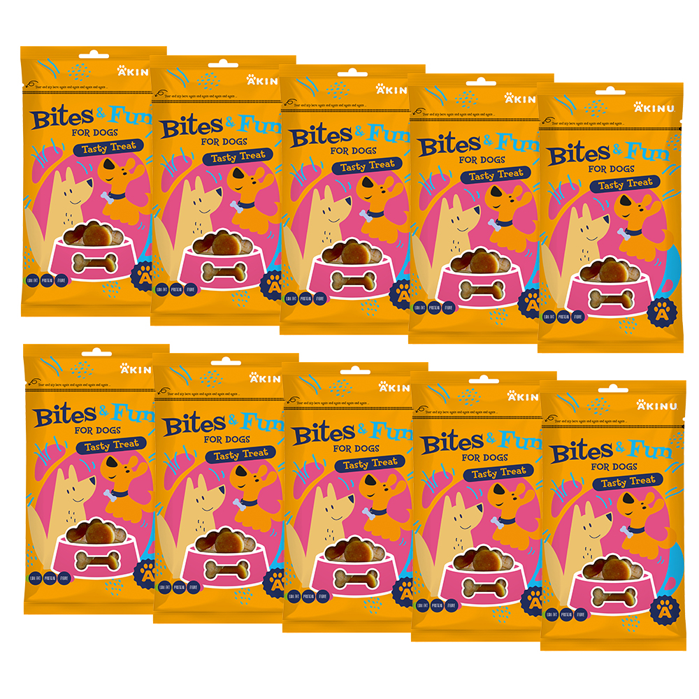 Akinu BITES & FUN Kuřecí chipsy pamlsek pro psy 10 x 85 g