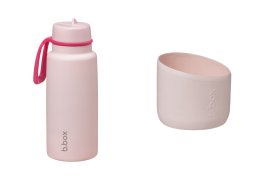 B.BOX Nerezová termolahev s brčkem 1l + Silikonový chránič - pink paradise
