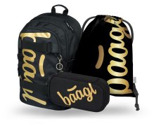 Baagl 3 SET Skate Gold: batoh, penál a sáček