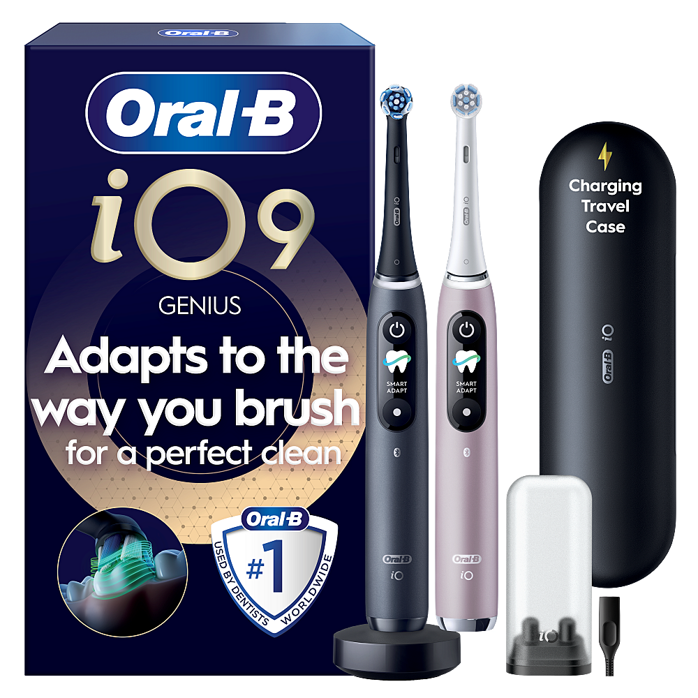 ORAL-B iO9 Series Duo Pack Black/Rose Extra Handle elektrický zubní kartáček