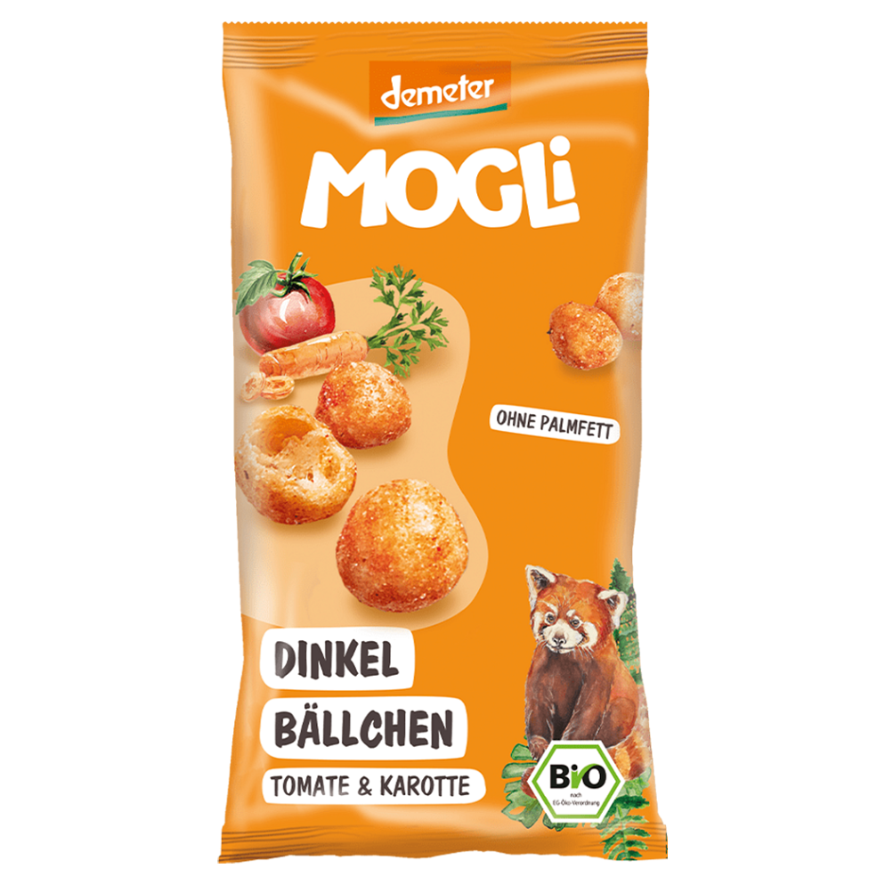 MOGLI Špaldové kuličky s rajčaty a mrkví 3r+ BIO 40 g