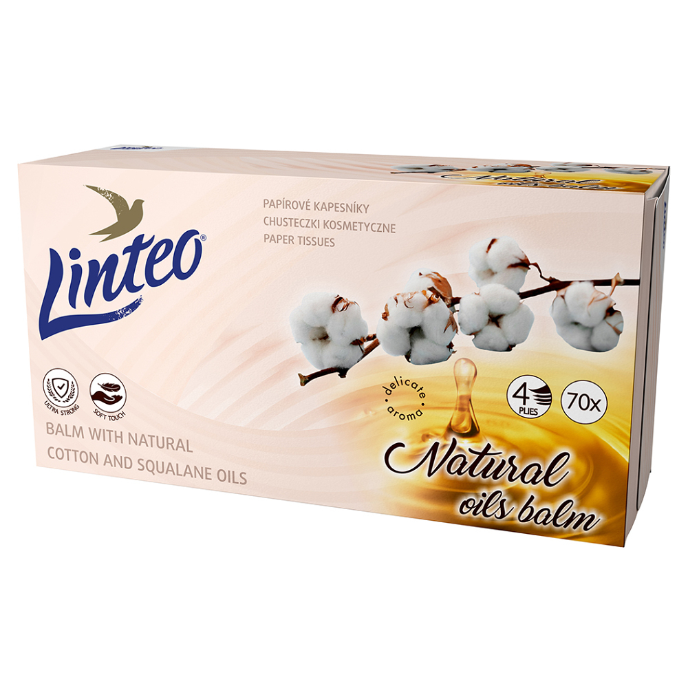 Papírové kapes.LINTEO 4 vrstvé 70ks BOX balz+olej