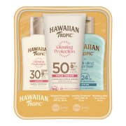 Hawaiian Tropic Glowing Protection Face Cream SPF 50 + Lotion SPF 30 + After sun lotion cestovní set na opalování 3 ks 50 + 75 + 60 ml