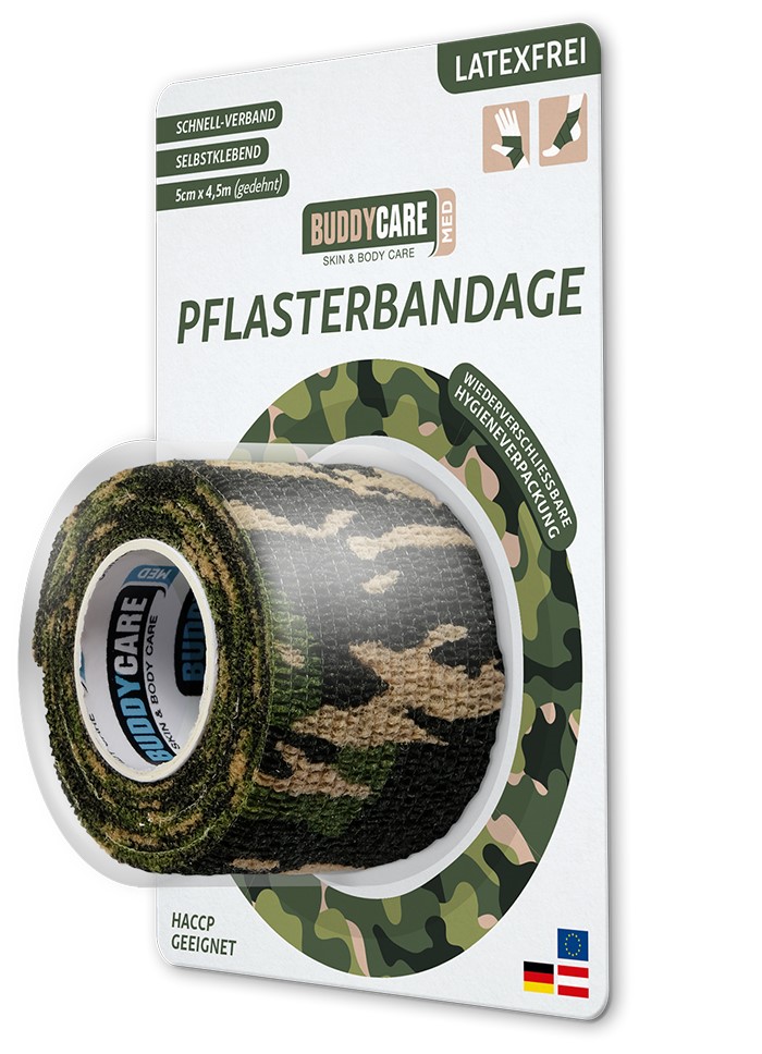 BUDDYCARE®MED Náplast 5 cm x 4,5 m zelený maskáč