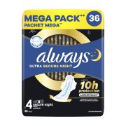 ALWAYS Secure Night Ultra Hygienické vložky 36 kusů
