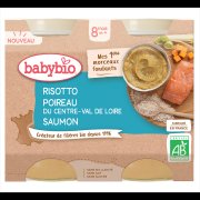 BABYBIO rizoto s pórkem, máslovou dýní a lososem 8m+ 2 x 200 g