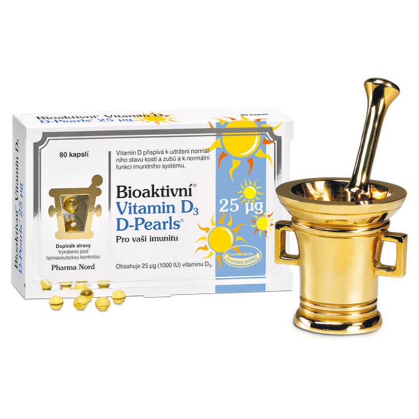 Bioaktivní Vitamin D3 D-Pearls 25mcg 80 kapslí