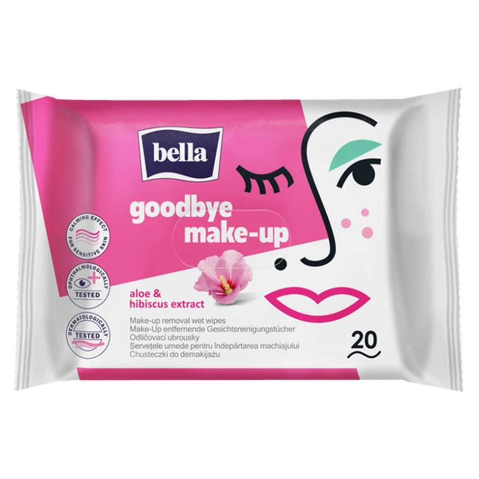 BELLA Odličovací vlhčené ubrousky Aloe&Ibišek 20 ks