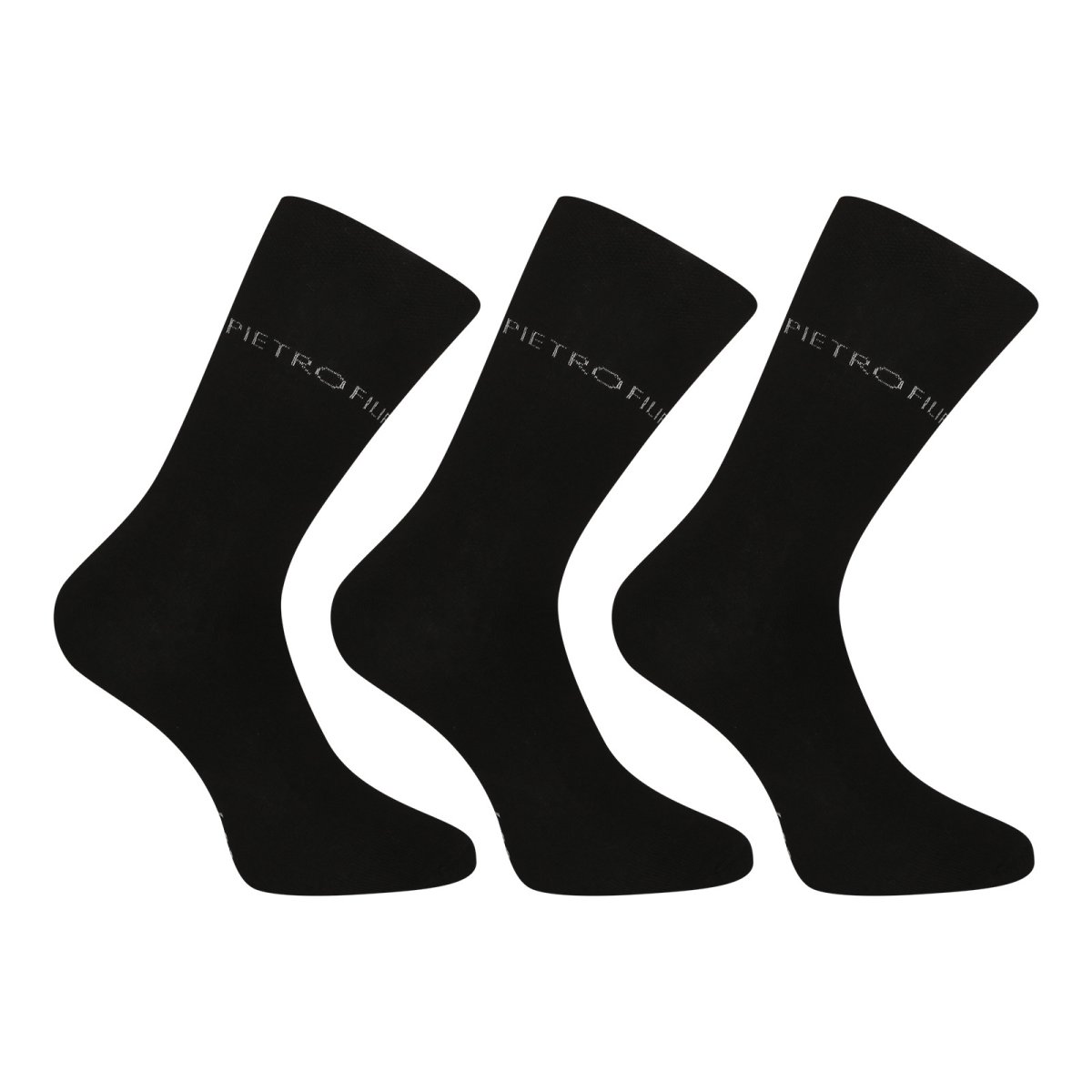 Pietro Filipi 3PACK ponožky vysoké bambusové černé (3PBV001) S