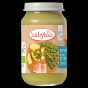 BABYBIO Hrášek a brambory s lososem BIO 6m+ 200 g
