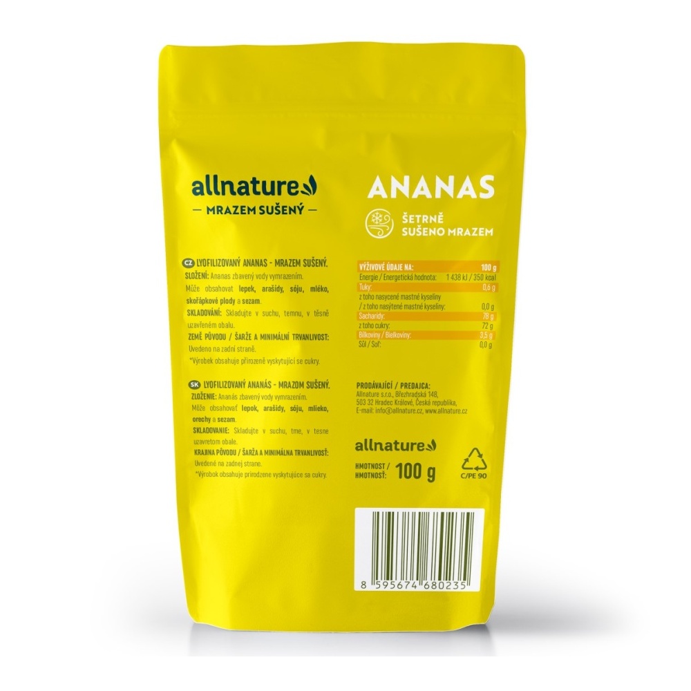 Allnature Ananas sušený mrazem 100 g