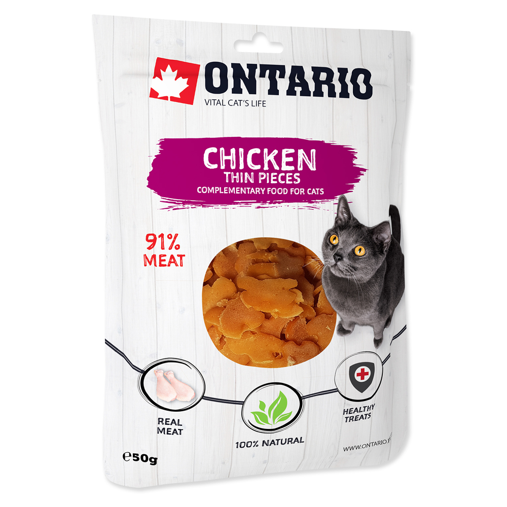 ONTARIO Kuřecí tenké kousky pro kočky 50 g