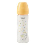 Chicco Kojenecká skleněná láhev Perfect Easy pomalý silikonový průtok 0m+ 240 ml neutrální