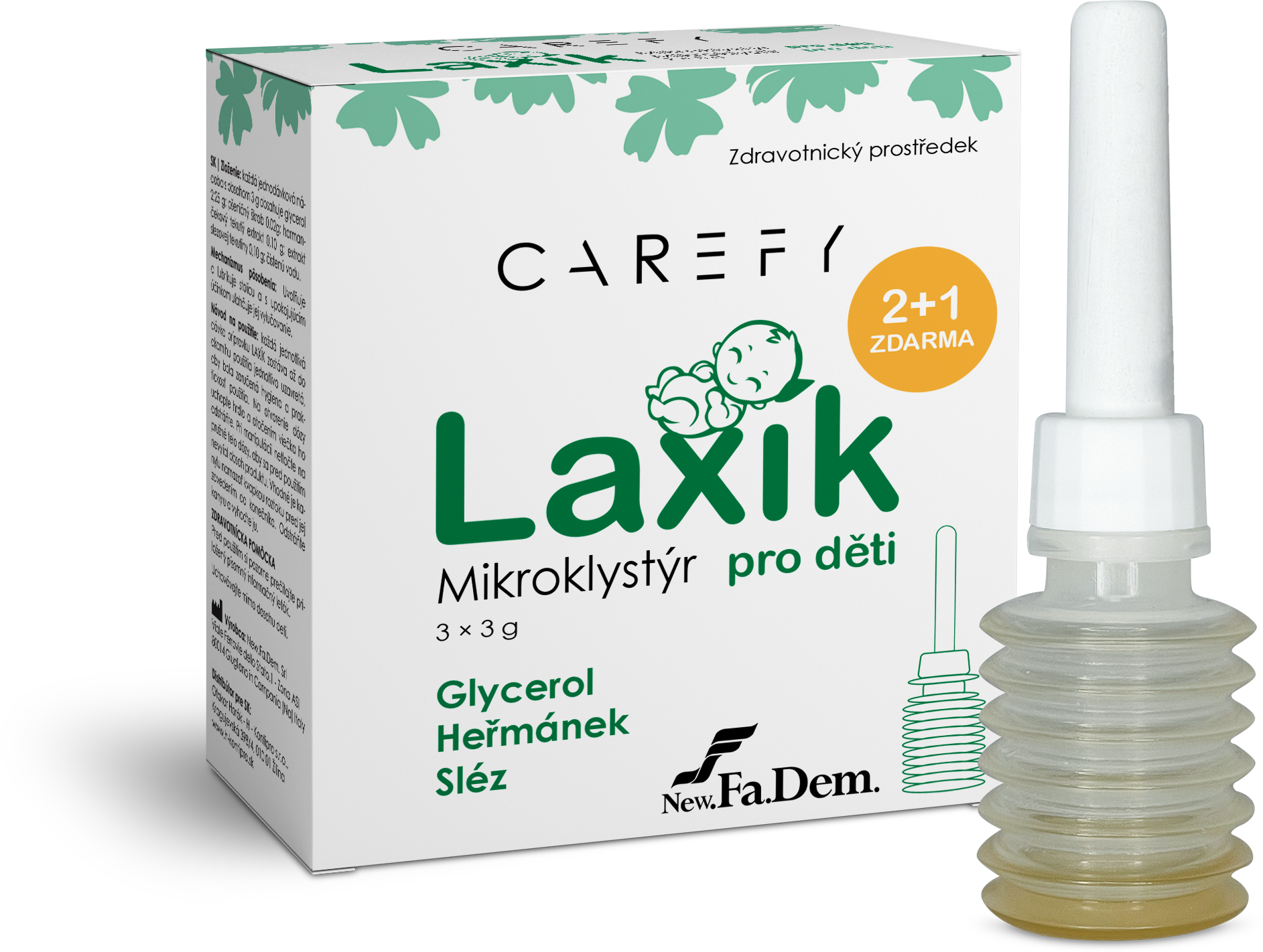 CAREFY Laxík mikroklystýr pro děti 3x3g
