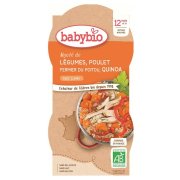 BABYBIO Zelenina s kuřecím masem a quinoa 2x200 g