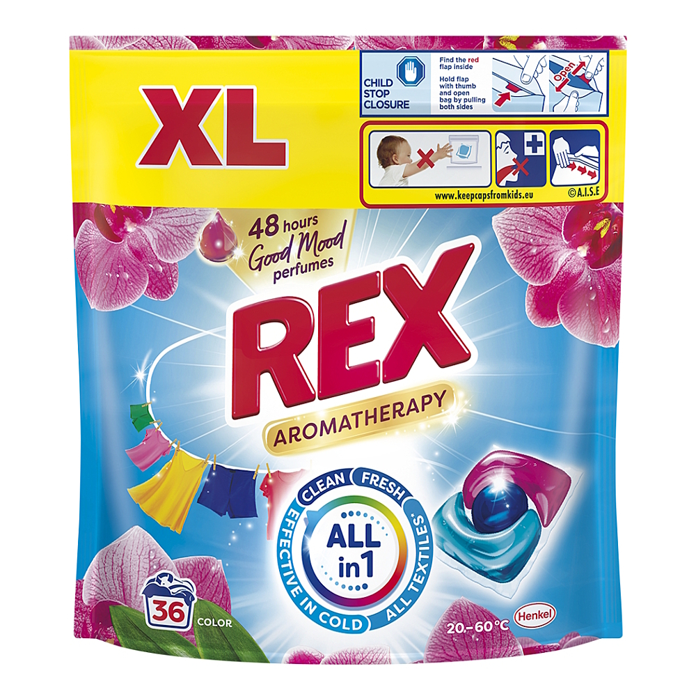 REX Aromatherapy Prací kapsle Orchid Color 36 praní