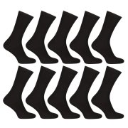 Nedeto 10PACK ponožky vysoké bambusové černé (10PBV01) XL