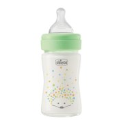 Chicco Kojenecká skleněná láhev Perfect Easy pomalý silikonový průtok 0m+ 150 ml neutrální