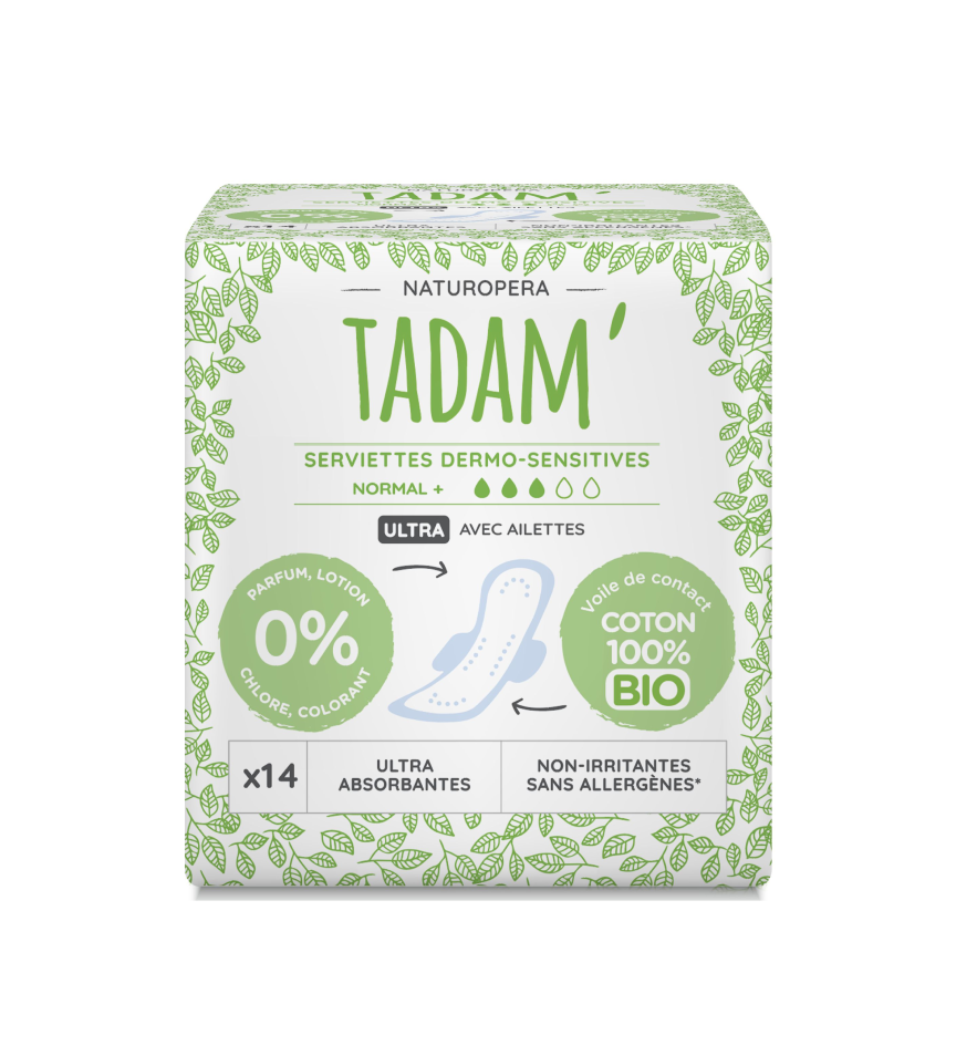 Tadam Dermo sensitivní vložky z BIO bavlny normal + 14 ks