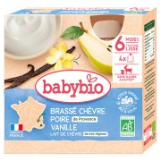 Babybio Svačinka z kozího mléka s hruškou a vanilkou 4x85 g