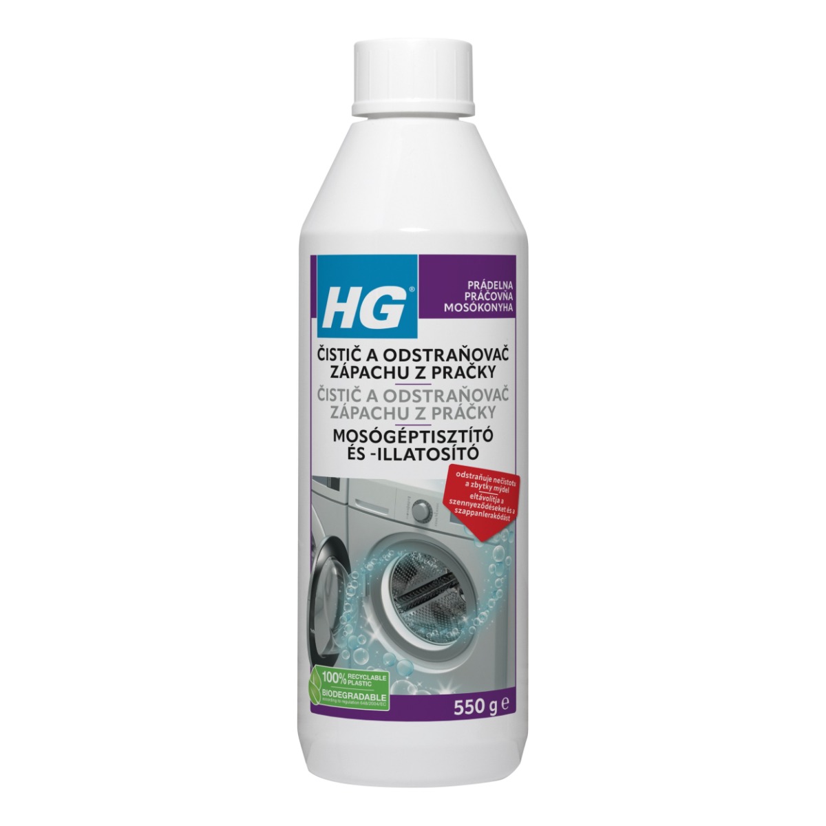 HG Čistič a odstraňovač zápachu z pračky 550 g