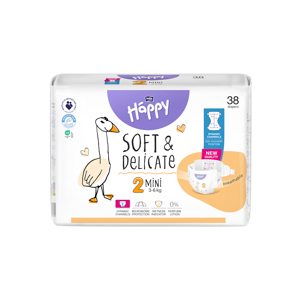 BELLA HAPPY Baby mini 3 - 6 kg 38 kusů