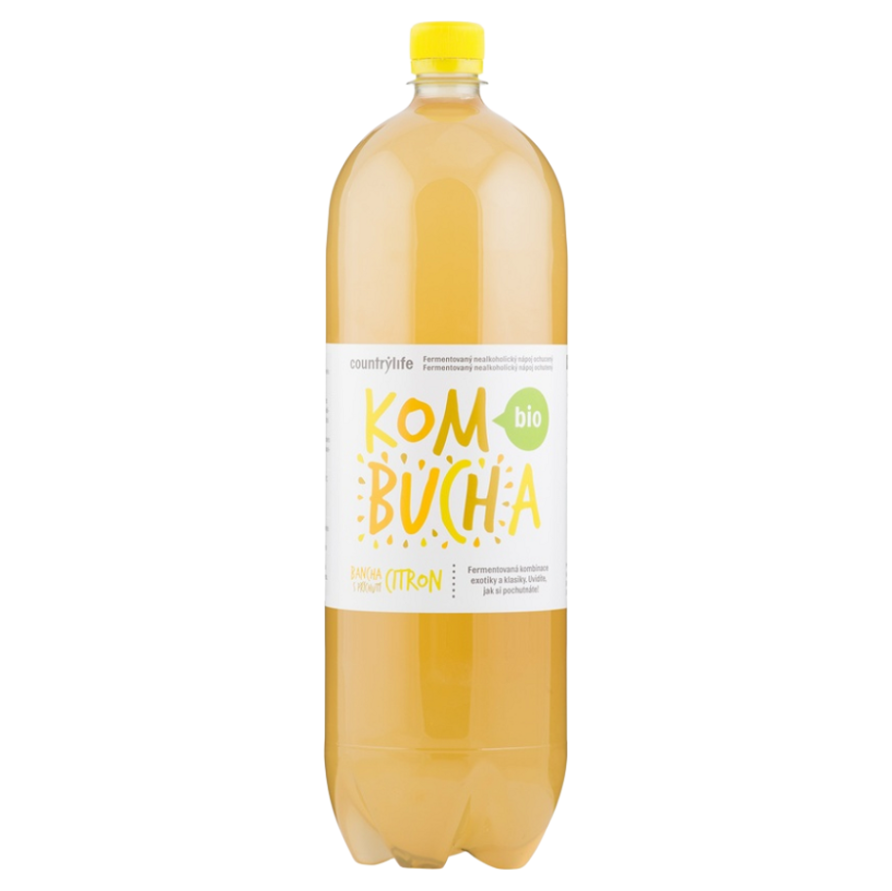 COUNTRY LIFE Kombucha bancha s příchutí citronu BIO 2 litry