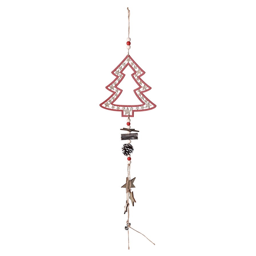 Z-TRADE Závěsný stromeček dřevo 155x170 mm přírodní, bílá 1 kus