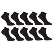 Nedeto 10PACK ponožky nízké bambusové černé (10PBN01) M