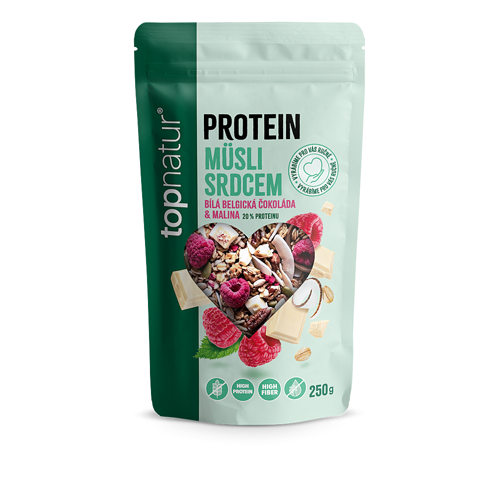 TOPNATUR Protein müsli malina & bílá čokoláda 250 g