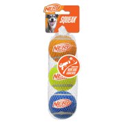 NERF DOG Hračka pro psy pískací tenisové míčky 6,5 cm 3 kusy