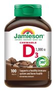 Jamieson Vitamín D3 1000 IU příchuť čokoláda 100 cucacích tablet