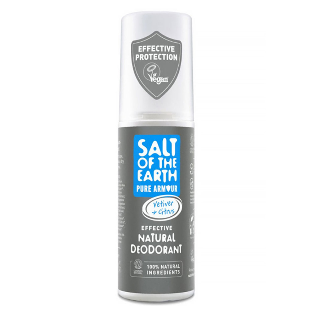 SALT OF THE EARTH Přírodní minerální deodorant spray Pure Armour Vetiver & Citrus pro muže 100 ml