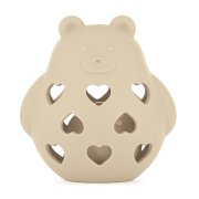 PETITE&MARS Hračka silikonová s chrastítkem bear basil desert sand 0m+