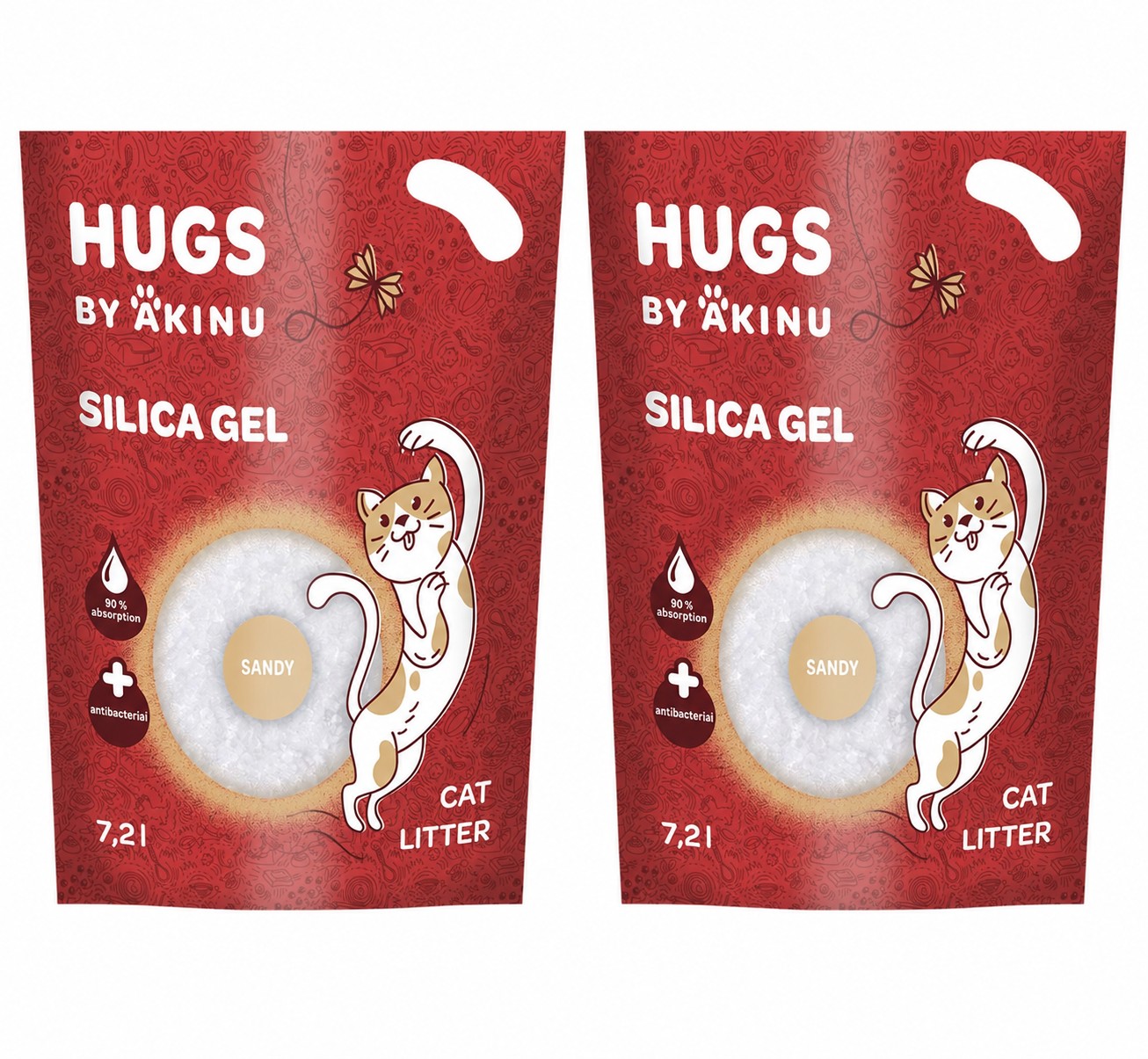 Akinu HUGS by Akinu Sandy Silika gel (jemný - 0,5 - 2 mm) stelivo pro kočky 7,2 l