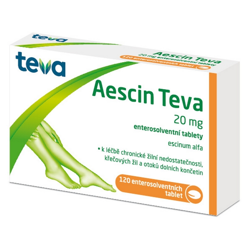 Aescin Teva, 20 mg, 120 enterosolventních tablet