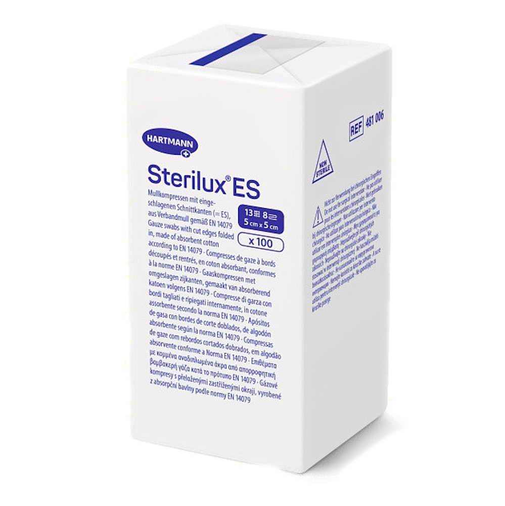 Gáza kompr.nest.Sterilux ES 5x5cm/100ks 13vl8vrs