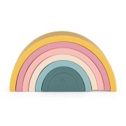 Petite&Mars Hračka silikonová skládací Rainbow Intense Ochre 12m+